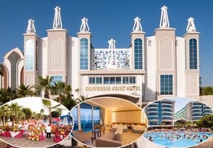 Лято в хотел CONCORDIA CELES HOTEL 5*Алания, Турция! Автобусен транспорт + 7 нощувки на човек на база Ultra All Inclusive + басейни и водни пързалки. Дете до 12.99 г. БЕЗПЛАТНО!