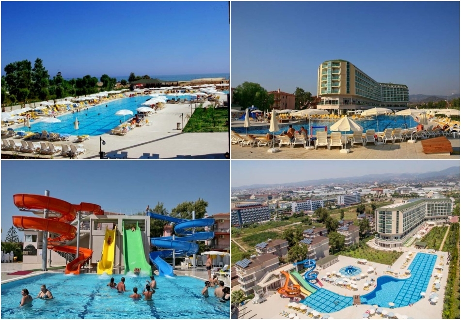 Юли и август в хотел HEDEF BEACH RESORT & SPA 5* Алания, Турция! Автобусен транспорт + 7 нощувки на човек на база Ultra All Inclusive + басейн и водни пързалки. Дете до 11.99 г. БЕЗПЛАТНО!
