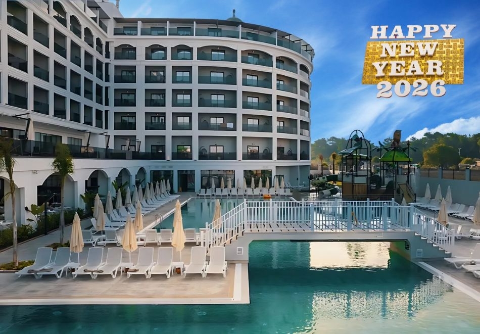 Нова Година в SIDE MOON PALACE 5*, Сиде, Турция! Автобусен транспорт + 4 нощувки на човек на база Аll Inclusive. Доплащане за Гала вечеря
