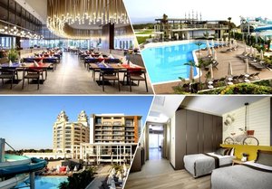 На 300м. от плажа Сиде, Турция: Автобусен транспорт + 7 Ultra All Inclusive нощувки на човек в RIOLAVITAS RESORT & SPA 5*. Дете до 10.99г. безплатно!