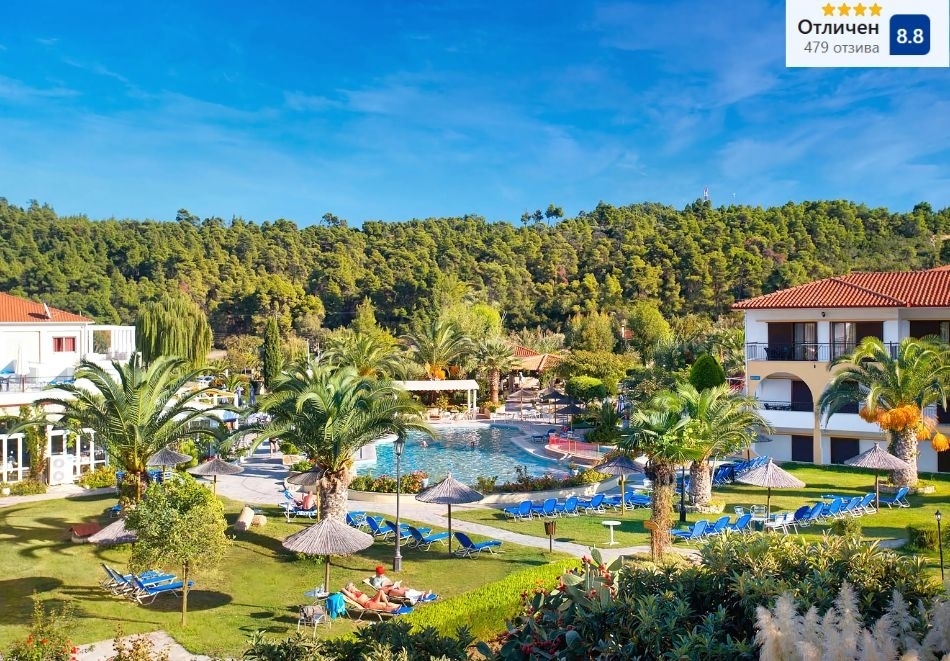 Промо оферта през май в Палиури, Гърция: Нощувка на човек на база All Inclusive + басейн в Chrousso Village 4*
