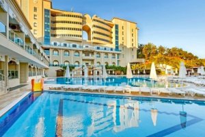 На първа линия в Сиде, Турция: 7 Аll Inclusive нощувки на човек в SULTAN OF SIDE HOTEL 5* + автобусен транспорт. Дете до 11.99 безплатно