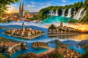 Екскурзия до Загреб, Плитвички езера, Трогир, Сплит, Дубровник, Будва и Котор: Автобусен транспорт + 5 нощувки на човек с 5 закуски и 3 вечери