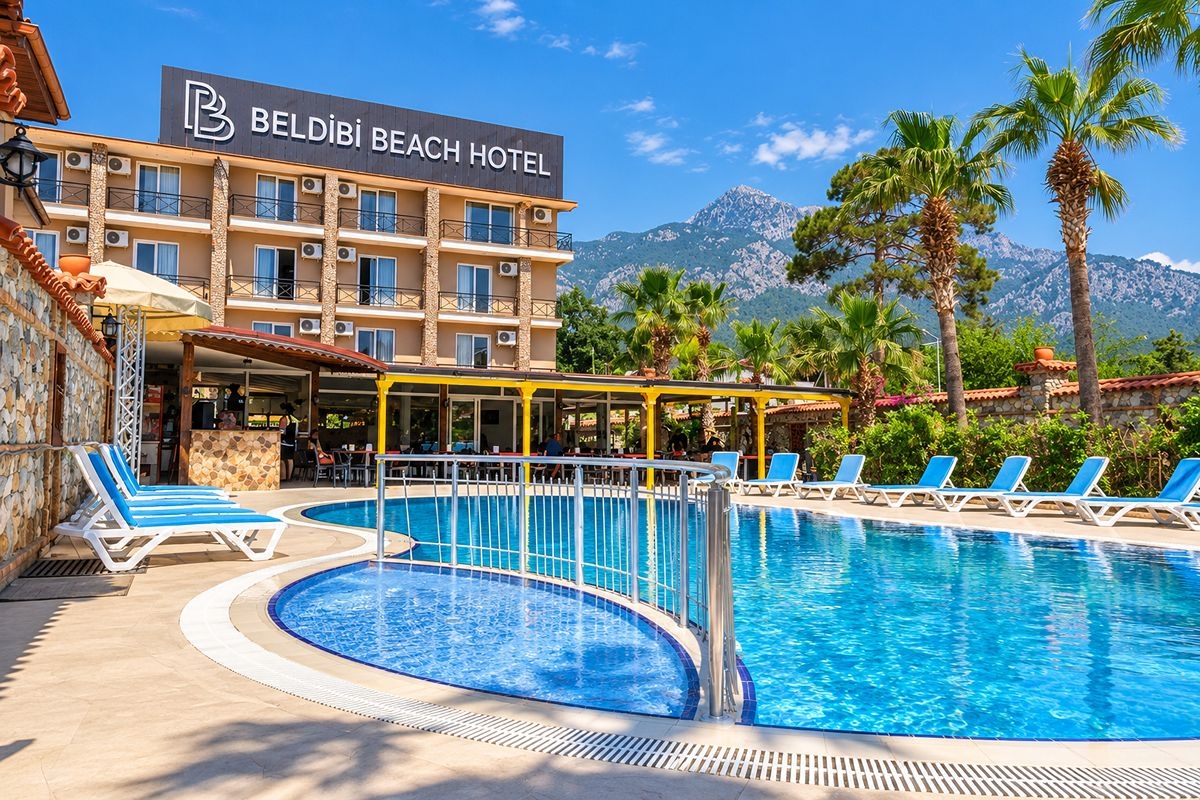 На първа линия в Кемер, Турция: Полет от София + 7 All Inclusive нощувки на човек + басейн в хотел BELDIBI BEACH