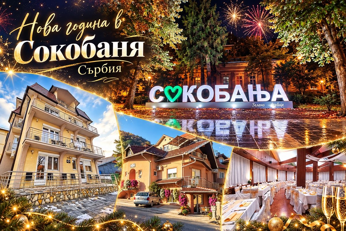 Нова Година в Сокобаня, Сърбия: 3 нощувки на човек в Vila Aleksandra, 3 закуски, обеди и вечери, с жива музика и неограничено количество напитки в ресторанта на хотел BANJICA