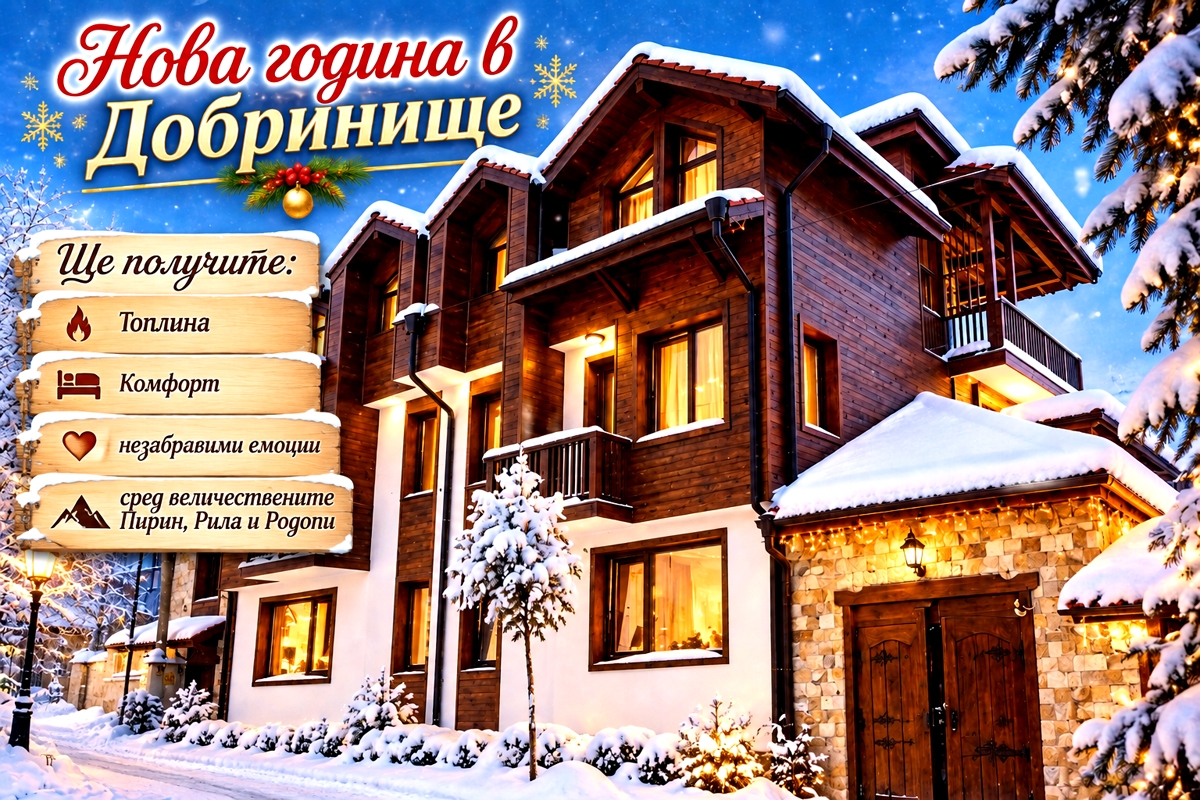 Нова година в Добринище: 3 нощувки със закуски и вечери, едната Празнична от Къща за гости Стойчеви